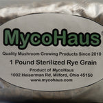 one pound sterilized rye grain berries with injection port