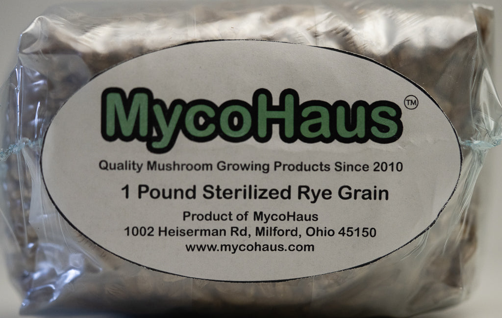 one pound sterilized rye grain berries with injection port